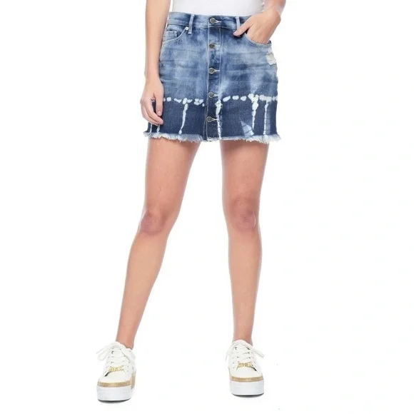 Juicy Couture Bleach Blue Denim Mini Skirt 27 - Picture 3 of 8